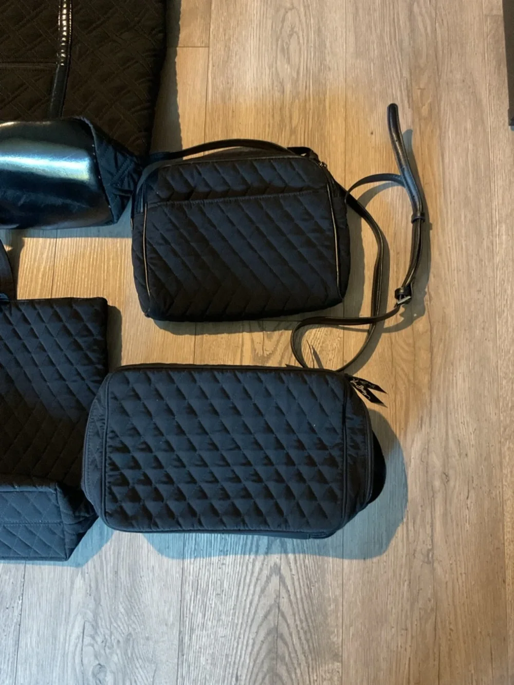 Vera Bradley Black Quilted 4 piece BUNDLE - Good Used Condition MSRP: $350+ - Picture 8 of 16